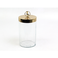 Halka Kulplu Optık Cam Orta Boy Gold Kavanoz 13,513,5X25,5 Cm