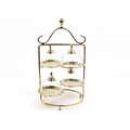 4 Katlı Optık Camlı Kek Standı Gold 23,5X25X40 Cm