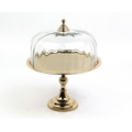 Optık Cam Yuvarlak Gold Ayaklı Kek Standı 28,5X28,5X35 Cm