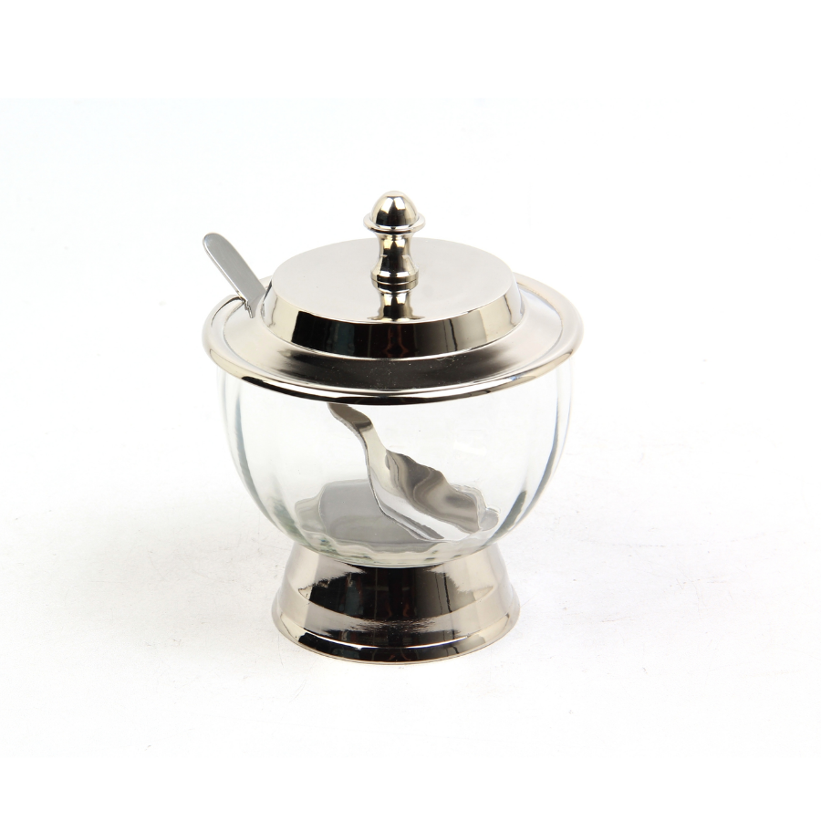 Optık Cam Nıkel Kapaklı Sekerlık 13X13X13,5 Cm