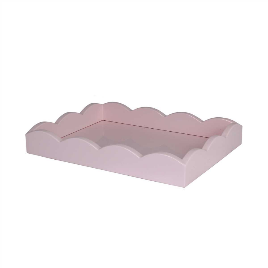ADDISON ROSS TR6205 Dalgalı Kenarlı Pale Pembe Lake Servis Tepsisi