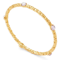 Cabochon Rose Quartz & Gold Push-Bileklik