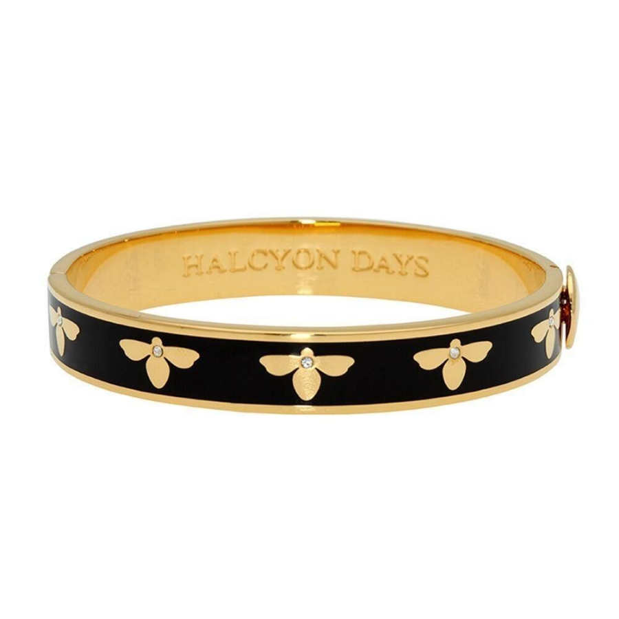1cm Bee - Black - Gold - Hinged Bileklik