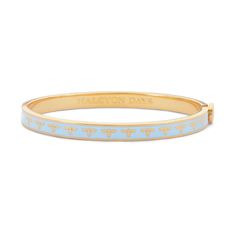 6mm Bee Forget me Not Gold Hinged Bileklik