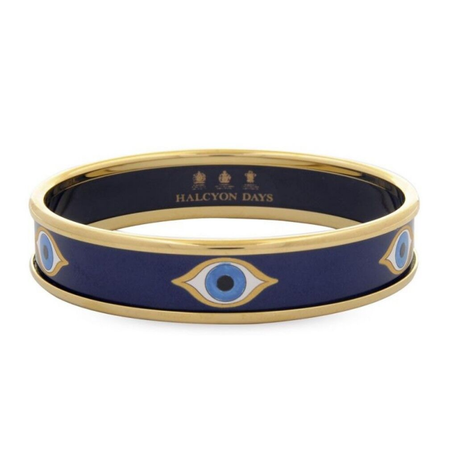 1cm Evil Eye - Navy - Gold - Small Bileklik
