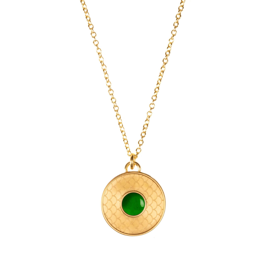 Salamander Cabochon Emerald Gold Bileklik