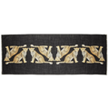 Halcyon Days MW Twin Leopards Black 170cm x 65cm yün ipek eşarp