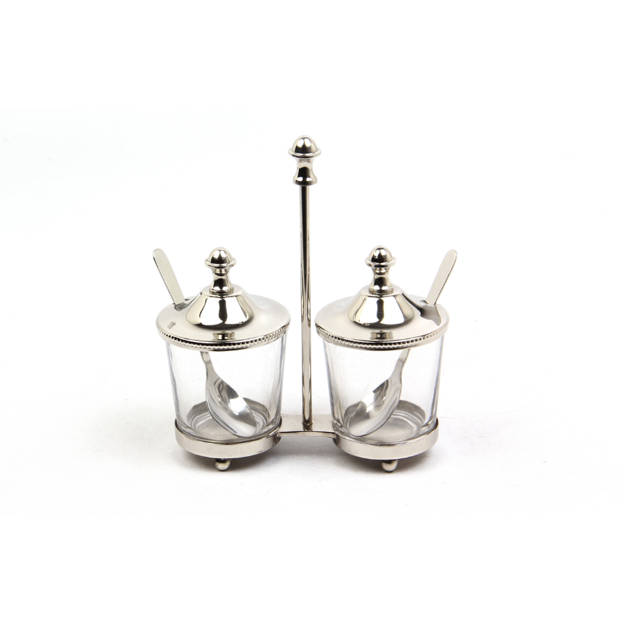  Optık Cam 2Lı Nıkel Baharatlık 17,5X8X20 Cm