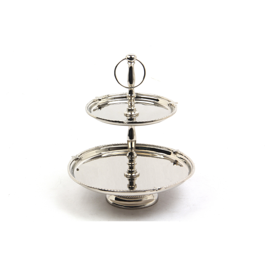 Paslanmaz Celık 2 Katlı Kek Standı 22X22X25,5 Cm