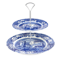 Spode BLI.5125 Blue Italian 2 katlı kek servis