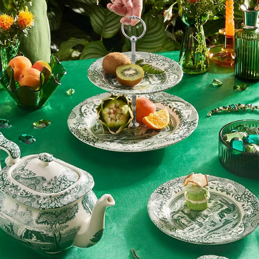 Spode HGI.5125 Heritage Green Italian 2 katlı servis