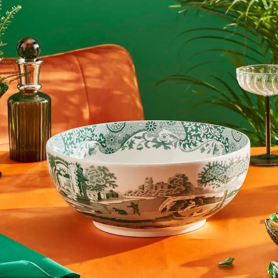 Spode HGI.64800 Heritage Green Italian 29 Cm Yuvarlak salata servis