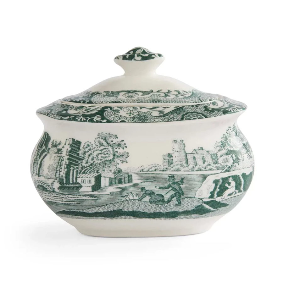 Spode HGI.1630 Heritage Green Italian Şekerlik - kapaklı