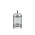 Lamedore Fancy Medium Glass Box Silver 13 x 24 cm