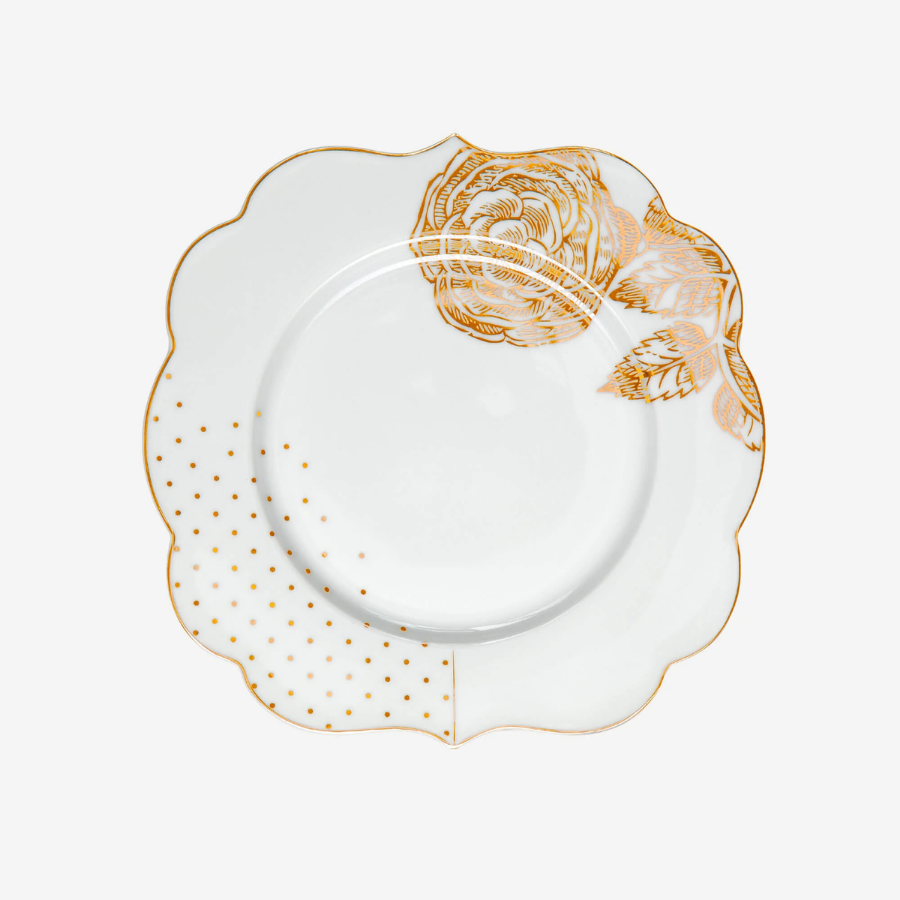 Royal Beyaz / Altıni Kek Tabağı 17 cm.