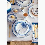 Beyaz Porselen Petit Four Tabağı 12 Cm Blue Bird