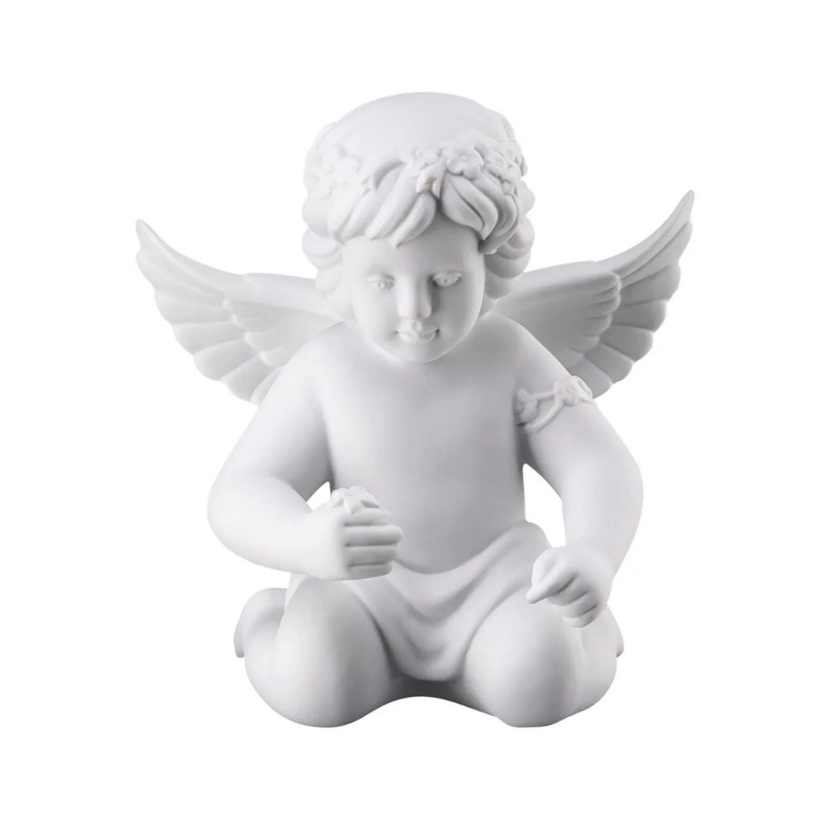 Angel with Floral Wreath 14 cm