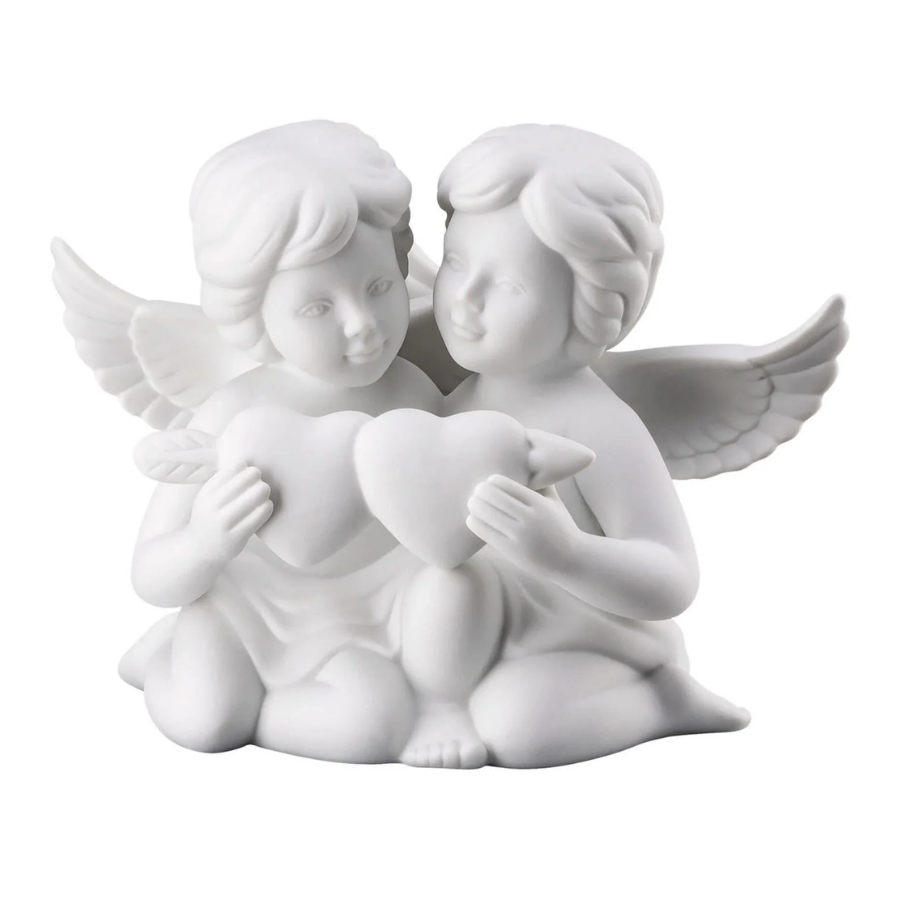 Pair Angels with Heart 12 cm