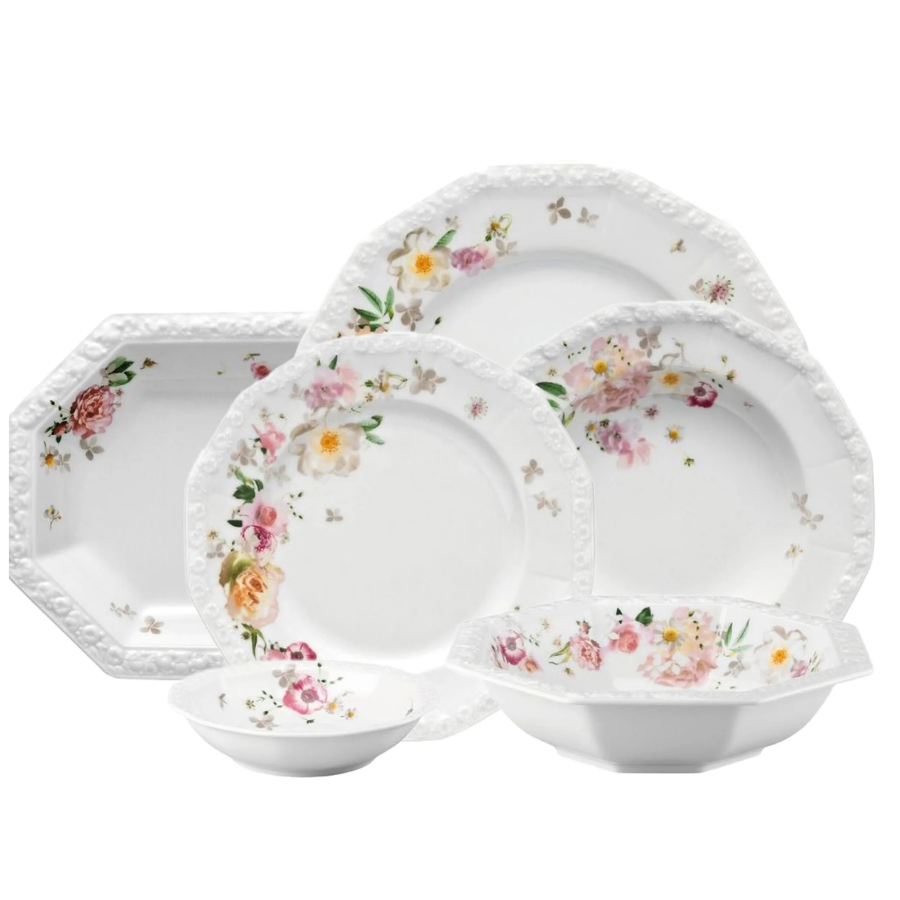 Maria Pink Rose 51 Parça Yemek Takımı