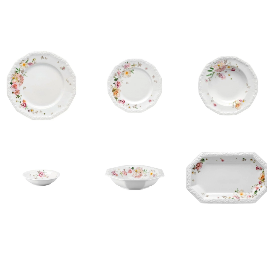 Maria Pink Rose 51 Parça Yemek Takımı