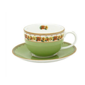 CoM - Shell Garden Floral - Nasturtium Grn - Teacup & Saucer