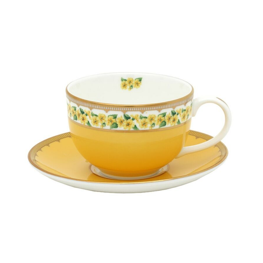 CoM - Shell Garden Floral - Primula Yellow - Teacup & Saucer
