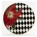 Parterre Black with Poinsettia - 8" Coupe Plate