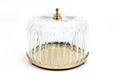 Rıbbed Dome Gold Kek Standı 28X28X22 Cm