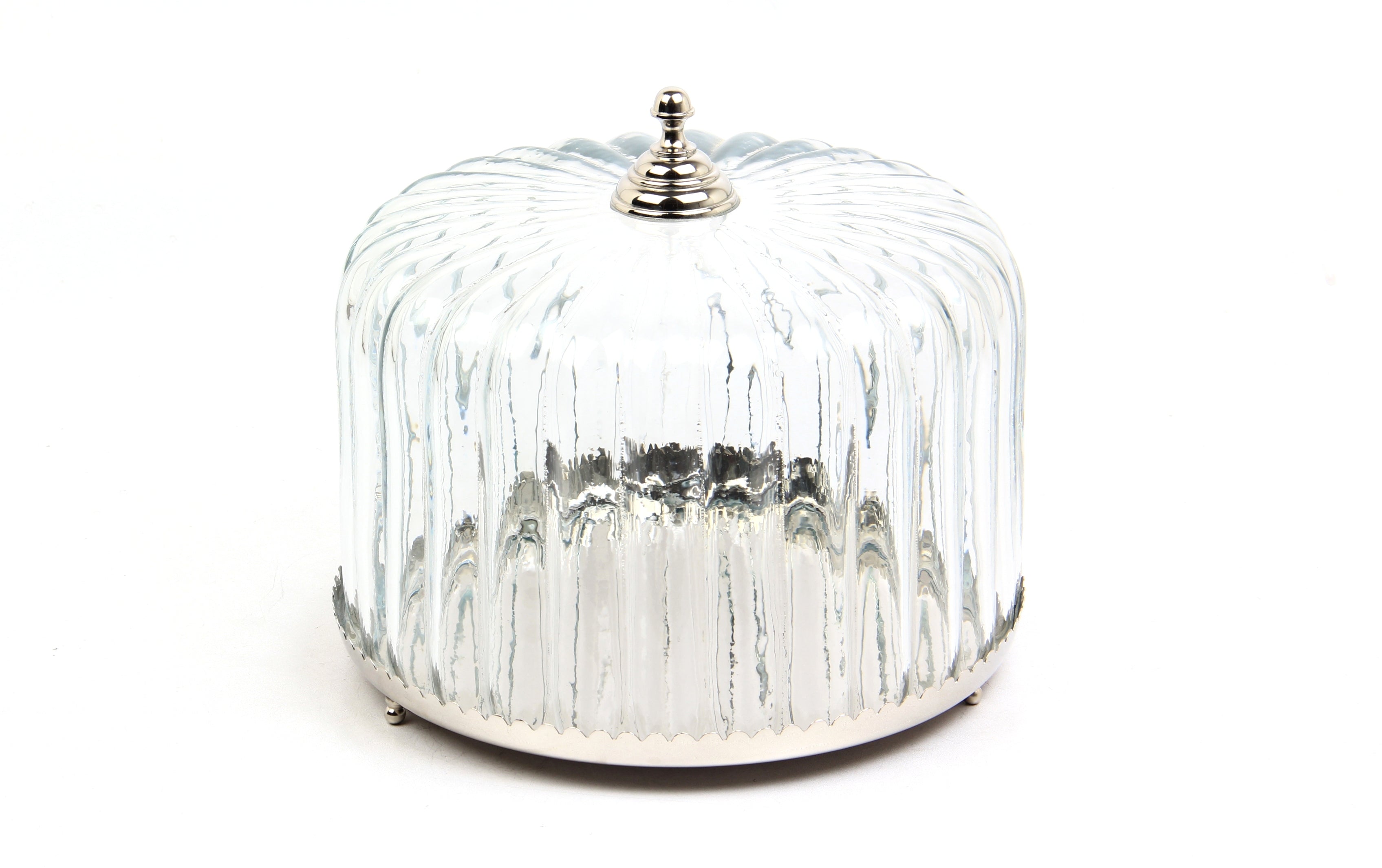 Rıbbed Dome Nıkel Kek Standı 28X28X22 Cm