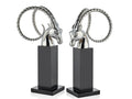 Deer Head Decor 2 Pcs Set Nickel 19X25,5X52 Cm
