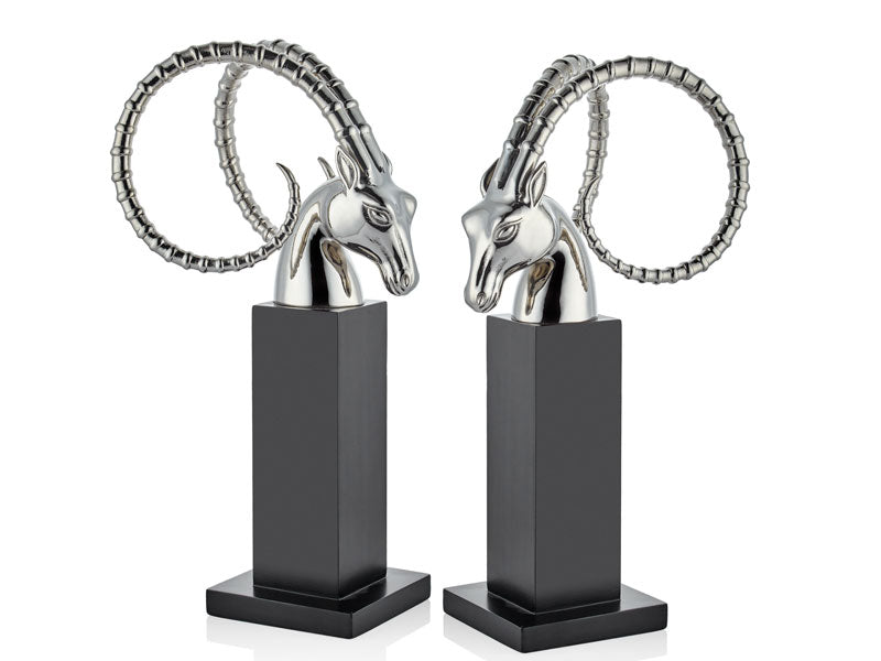 Deer Head Decor 2 Pcs Set Nickel 19X25,5X52 Cm