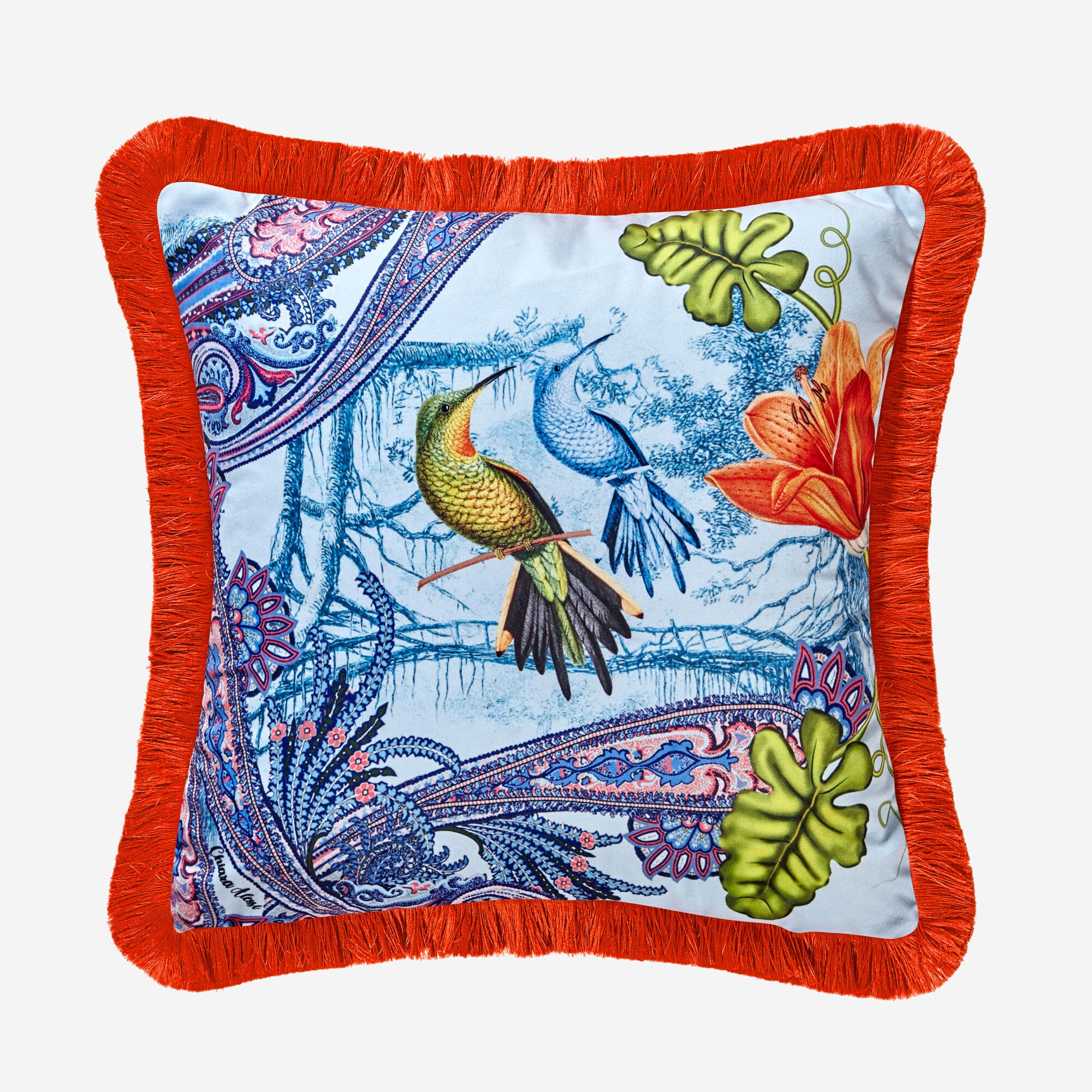 Chiara Alessi Magic Garden Turkuaz Dekoratif Yastık 45 x 45 cm