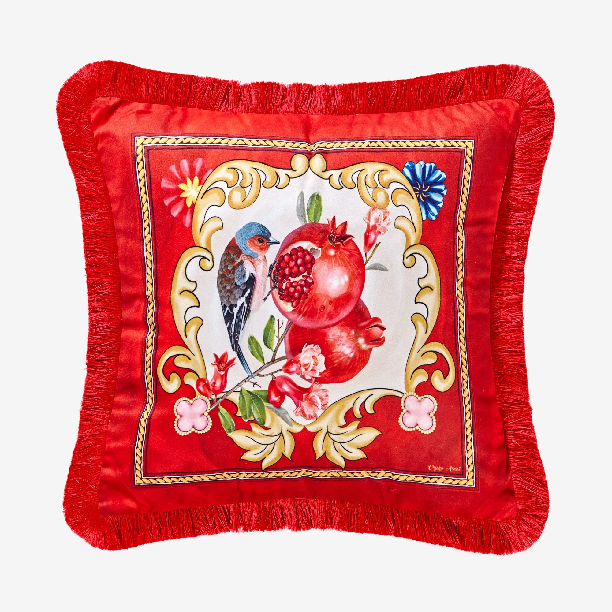 Chiara Alessi La Dolce Vita Kırmızı kadife yastık 45x45 cm