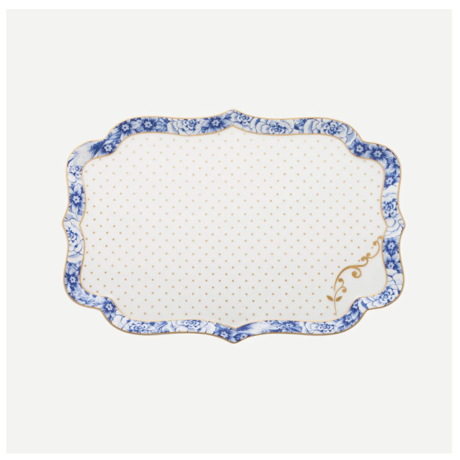 Royal Beyaz - Mavi Tepsi 26 cm
