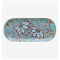 Flower Festival Mavi Oval Kek Servis Tabağı 33 cm