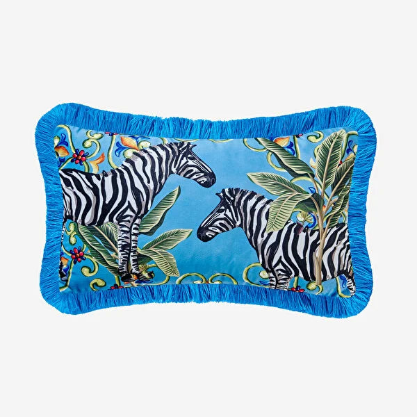 Chiara Alessi Il Giardino Mavi Zebra Desenli Dekoratif Yastık 30 x 50 cm