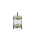 Lamedore Fancy Small Glass Box Antique Gold 13 x 22 cm