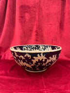 Lacivert Bej Desenli Kase 30x15cm