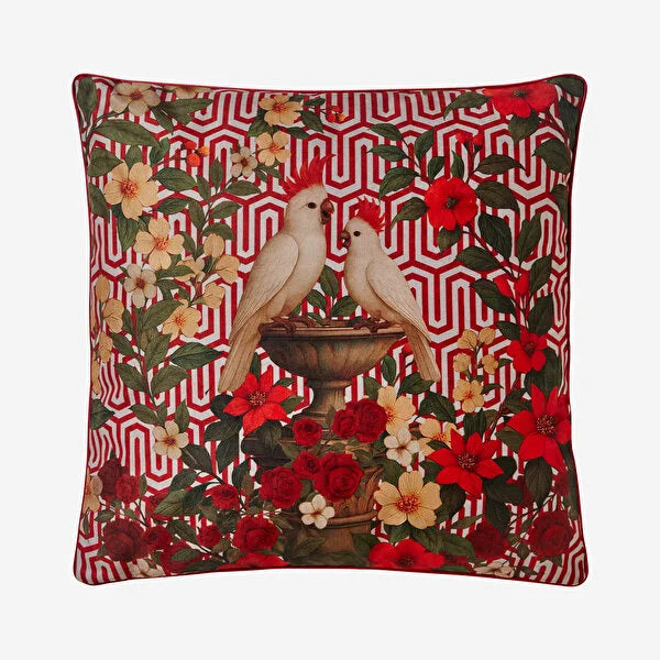 Chiara Alessi Summer Lounge Kuş Desenli Dekoratif Yastık 45 x 45 cm